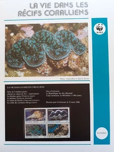 WWF Lot de feuilles 4 FDC + série VIE DANS RECIFS CORALLIENS Marshall Islands 86 - Photo 1/8