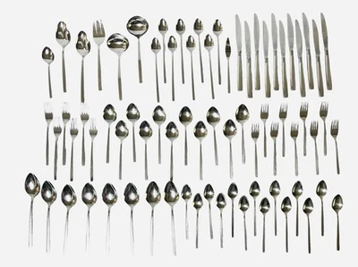 Vintage Onieda Flatware Melissa Stainless Steel Silverware Set 74 Pieces Floral - Image 1 of 4