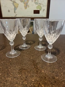 Vintage Royal Crystal Rock Linea Gala Water/Wine Goblets Glasses (4) Nice! - Picture 1 of 12