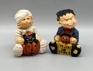 Halloween Figuren Mumie und Frankenstein 2er Set Gussharz ENTZÜCKEND - Bild 1 von 7