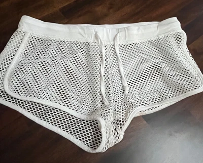L*SPACE BLANCO PANTALONES CORTOS TALLA PEQUEÑA MUJER MALLA PLAYA PISCINA ENCUBRIMIENTO USADO EN EXCELENTE ESTADO USADO UNA VEZ Foto 1 de 4