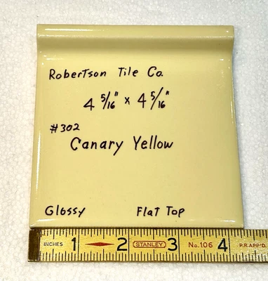 1 шт. Канарейка желтый: глянцевая бухта основание керамическая плитка 4-5/16» сделано в США, новый - Изображение 1 из 4