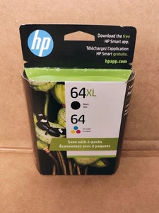 HP Oryginalne wkłady atramentowe OEM 64XL czarne i trójkolorowe combo X4D93BN 12/2026 - Zdjęcie 1 z 2