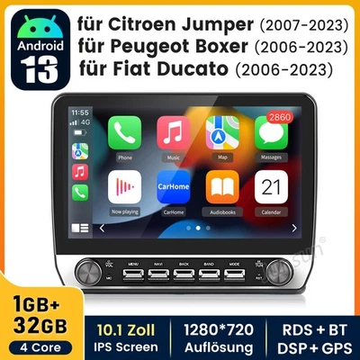 Für Fiat Ducato 2007-2023 10.1'' Carplay Android 13 Autoradio GPS Navi WIFI DAB+ - Bild 1 von 4
