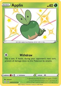 Pokemon Shining Fates Applin SV012/SV122 Shiny Holo Rare Card - Picture 1 of 1
