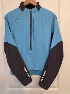 REI Women's Soft Shell Jacket M Turquoise Blue Black Full Zip Thumbhole Sleeves - Picture 1 of 10