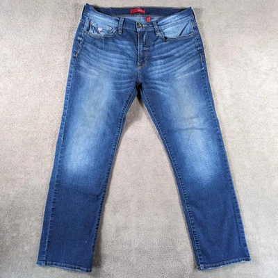 Guess Lincoln Slim Straight Jeans Men 34x30 Blue Denim Cotton Stretch Streetwear - Image 1 of 4