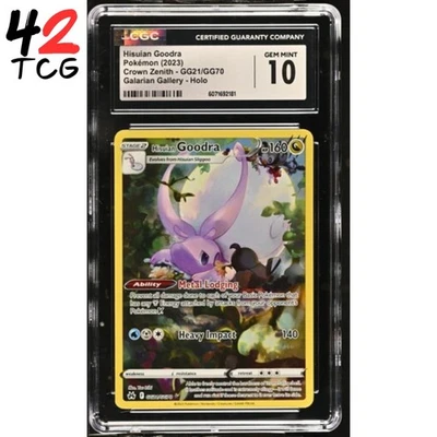 CGC Gem Mint 10 Hisuian Goodra GG21/GG70 Pokémon Crown Zenith Galarian Gallery - Image 1 of 4