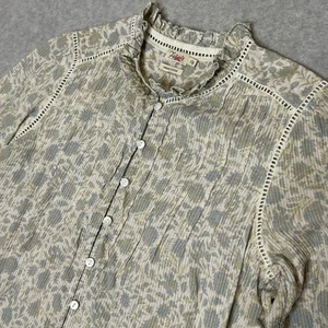Faherty Willa Top Chaumont Vintage Blumenmuster Rüschen Prairie Cottage Bluse M - Bild 1 von 11