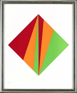 Max Bill (1908-1994), Rhombus (Rot-Orange-Grün), 1988 - signiert, gerahmt - Bild 1 von 1