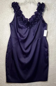 Dressbarn Collection Purple Ruffle Neck Sleeveless Size 14W NWT - Picture 1 of 11