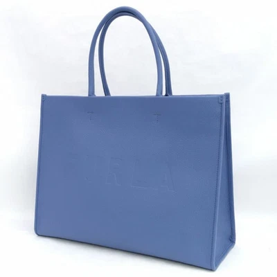 Furla Wonderfurla Tote L Marmo c Leather blue WB00841 Women's Used GEIS-0 - Image 1 of 4