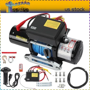 12000LBS Electric Winch 12V Synthetic Cable Truck Trailer Towing Off-Road 4WD  A - Picture 1 of 12