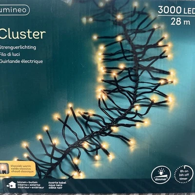 Lumineo Lichterkette Cluster 3000 LED 28 m klassisch warm , schwarzes Kabel - Bild 1 von 4