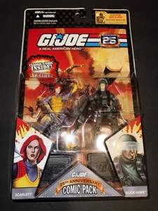 2008 Gi Joe 25th Anniversary Comic Book Figure 2 Pack Scarlett & GI Joe Hawk New - Picture 1 of 12