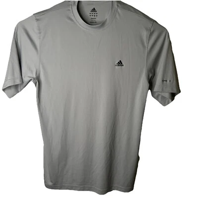 Camisa grande gris cuello redondo Adidas Climalite, manga corta, ropa deportiva para hombre”  Foto 1 de 4