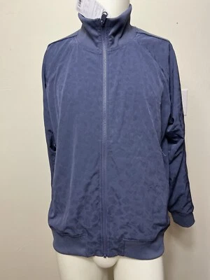 NWT Women’s Jacket XL Athletes Blue Animal Print Brooklyn Bomber Zip Front L Sle - Image 1 of 4