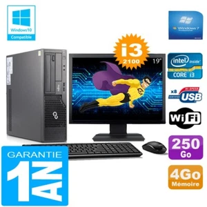 PC Fujitsu Esprimo E500 E85+ SFF I3-2100 RAM 4Go Disque 250Go Wifi W7 Ecran 19" - Photo 1/1