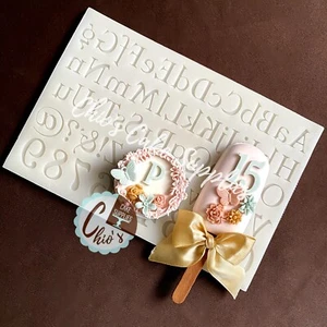 Alphabet Letters, Numbers & Punctuation Marks Big Silicone Mold, 66 cavities - Picture 1 of 8