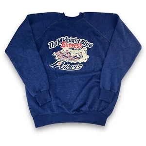 Vintage 70s 80s Polaris Snowmobile Midnight Blue Express Sweatshirt READ DESC - Picture 1 of 5