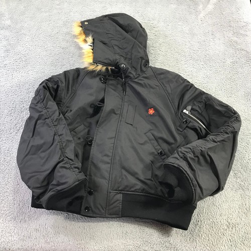 KENZO Giacca Uomo Piccola Felpa con Cappuccio Boke Fiore Cappotto Corto Parka Ecopelliccia di Tigre