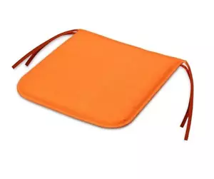 Cocos Mandarin Orange Plain Square Seat Pad 38cm Chair Seat Cushion Tie On Cover - Picture 1 of 6