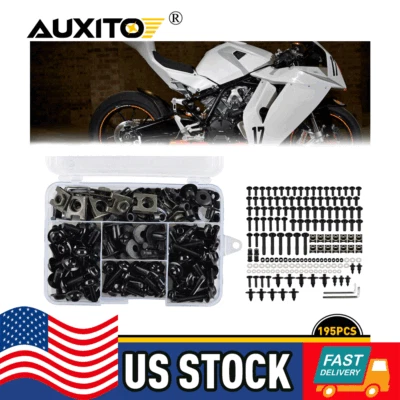 Kit completo de tornillos de perno de carenado negro para Kawasaki Ninja ZX6R 7R ZX9R ZX12R Foto 1 de 4