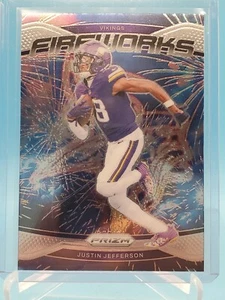 2024 Prizm Football Justin Jefferson Fireworks Minnesota Vikings 💥  - Picture 1 of 2