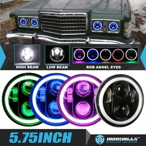 For Ford Galaxie 500 1962-74 5.75" LED Headlights RGB Angel Eyes Hi-Lo bluetooth - Foto 1 di 12