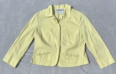 Chaqueta Carlisle para mujer talla 6 verde algodón mezcla seda hombreras Foto 1 de 4