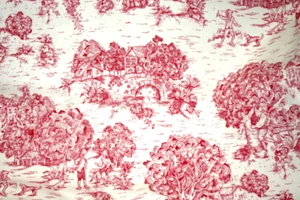 60 PULGADAS DE ANCHO - INODORO ROJO Y BLANCO - TELA 100% ALGODÓN - Imagen 1 de 8