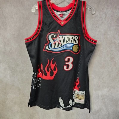 Camiseta deportiva Mitchell & Ness Philadelphia 76ers 1997 Allen Iverson 3 para hombre L muestra rara Foto 1 de 4