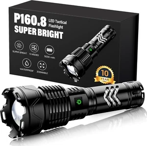 Glarylight Powerful Torch-500000 High Lumens Rechargeable Flashlight-Waterproof - Picture 1 of 7