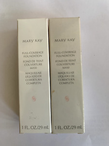 Mary Kay Full Coverage Liquid Foundation Ivory 204 Nib Pink Top 366700, lot of 2