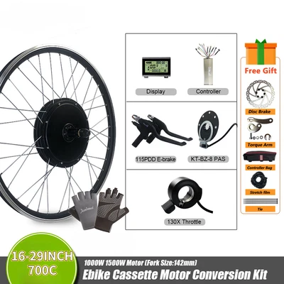 E-bike Conversion Kit 48V 1000V 1500W Brushless Non-Gear Rear Cassette Motor  - Image 1 of 4