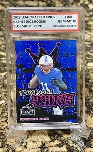 RASHEE RICE 2023 LEAF DRAFT TD KINGS GRADED GEM-MT 10” LTD Blue ROOKIE CARD #100 - Picture 1 of 3