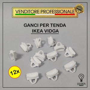 12x GANCI PER TENDA IKEA MODELLO VIDGA GANCI PER BINARIO TENDA IKEA - Bild 1 von 6