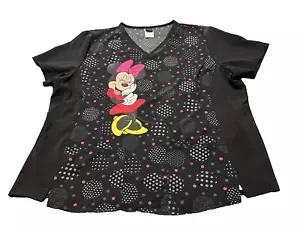 Disney Minnie Mouse Scrubs Women Pocket Top Size 2X Excellent Used Condition - Picture 1 of 7