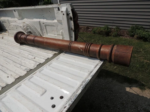 ARCH SALVAGE-ANTIQUE  VINTAGE SOLID WOOD COLUMN PILLAR ~ 61" LONG  BY 6 3/4" Cover