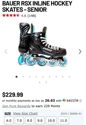 Bauer RSX Inline Skates With Asphalt Wheels And Standard Wheels - Image 1 of 4