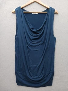 Camiseta sin mangas informal para mujer Carve Designs talla L azul marino drapeado Tencel - Imagen 1 de 11