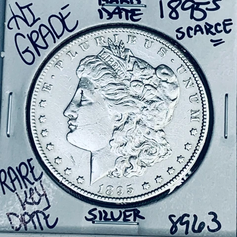 1895 S  MORGAN SILVER DOLLAR HI GRADE GENUINE U.S. MINT RARE KEY COIN 8963 Cover
