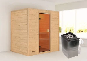 Sauna Massivholzsauna Innensauna Valida 2 inkl. 4,5 kW Ofen int. Strg. Karibu - Bild 1 von 9