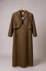 Talbots Plus Silk Blend Formal Dress and Jacket NWT Size 16 Brown Bronze - Picture 1 of 14