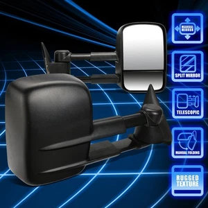 For 88-02 GMT400 Manual Adjustment Extendable Side Towing Mirrors Replacement - Picture 1 of 7