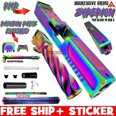 AGGRESSIVE ARMS ZYPERION RAINBOW COMPLETE SLIDE SPIRAL BARREL For GLOCK 19 GEN 3