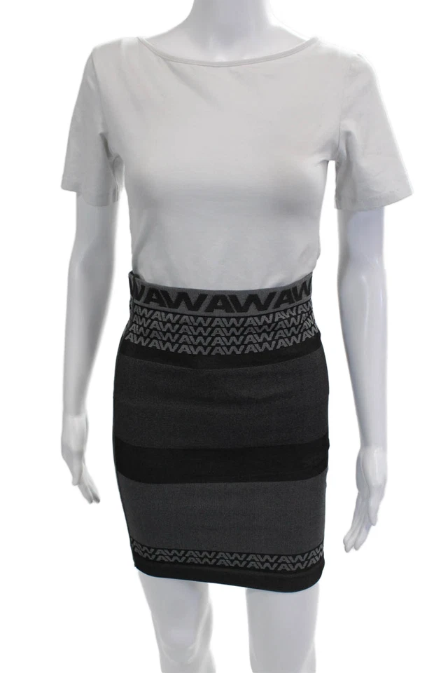 Minifalda Alexander Wang x H&M para mujer vendaje negra estampado gráfico talla S Foto 1 de 4