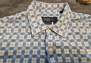 Nat Nast Luxury Originals 100% Seide Hemd Herren Large Kurzarm Knopfleiste - Bild 1 von 8
