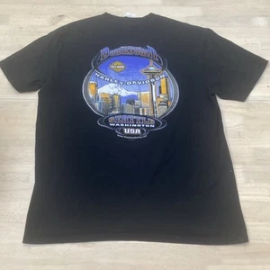 Harley-Davidson Pocket Tee Double Sided T Shirt XL Downtown Seattle - Picture 1 of 6