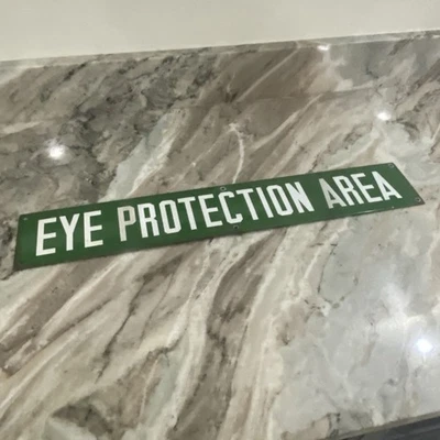 Винтажная фарфоровая вывеска для защиты глаз газойль нефтеперерабатывающий завод заводской склад - Изображение 1 из 4